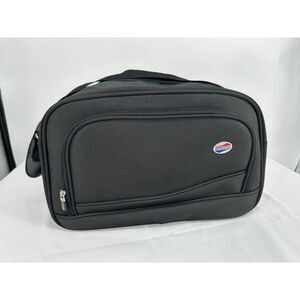 American Tourister Black Carry‎ On Bag with Shoulder Strap 15X10 Collapsible